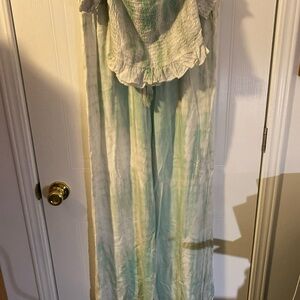 Kiwi And Punch Women's Harem Drawstring Elastic Waist Pant and Crop Top - Size L